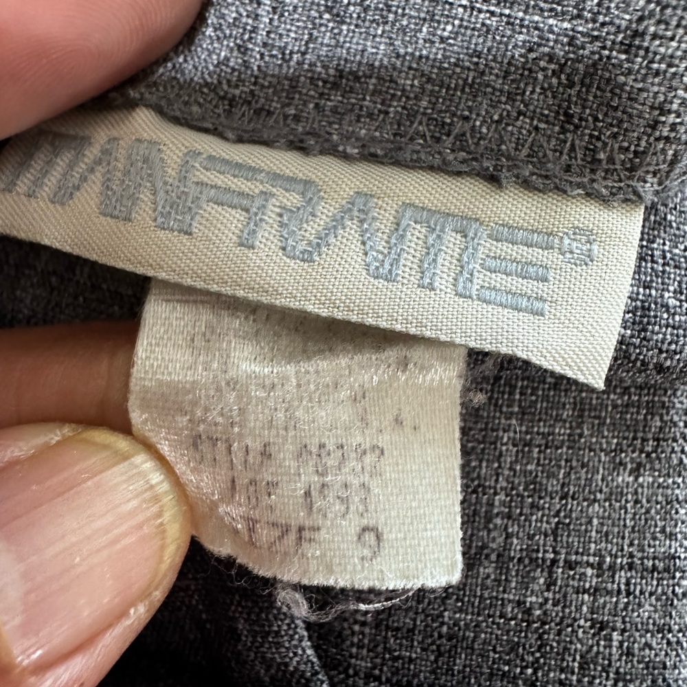 Chic Y2K 90 Mainframe women Sz 9 Gray pinstripes herringbone Mini Skirt‎ - Picture 3 of 4